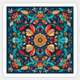 Folk floral mandala Sticker